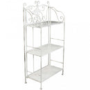 Portapiante Isabelle 3 Piani 60x32x121 h cm in Acciaio Bianco