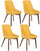 Set 4 Sedie 62x49,5xH87 cm in Tessuto Vera Giallo