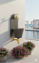 Fontana a Parete da Giardino con Rubinetto Belfer 42/PR Antracite