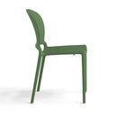 Set 4 Sedie Impilabili 83x48x55 cm in Polipropilene e Fibra di Vetro Jasmine Verde Bottiglia