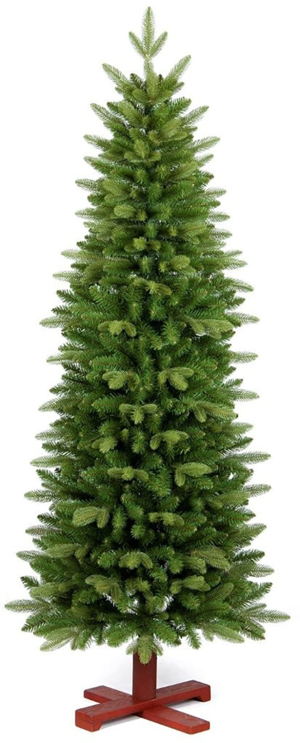 Albero di Natale Artificiale Realistico 210 cm 979 Rami Base in Legno Verde