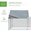 Pollaio Gabbia per Galline da Esterno 600x300x195 cm in Acciaio Zincato Grigio Argento