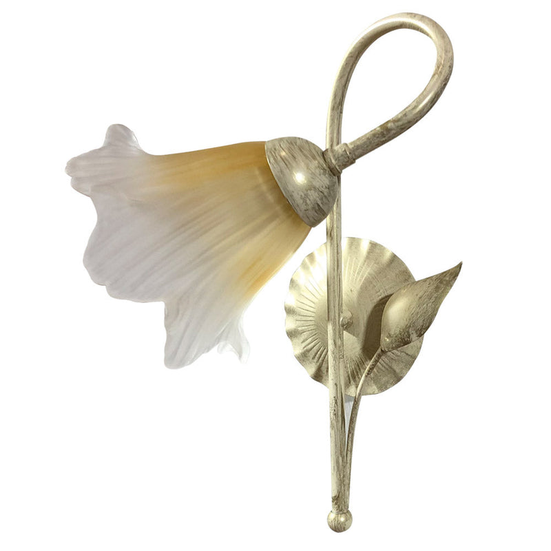 Applique 1xE14 Montatura Avorio Oro Vetro Satinato Sfumato Ambra E-Energy Melania