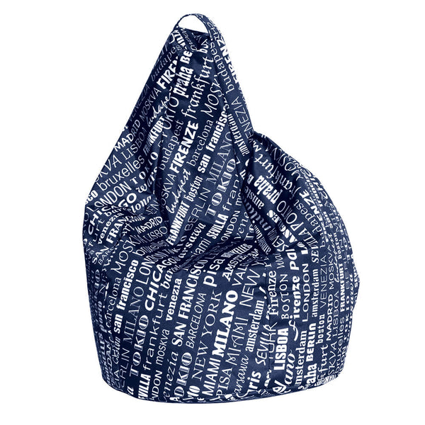 Pouf Big City bleu d'Avalli en polyester acquista