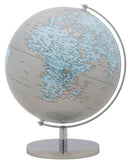 Mappamondo Argento Ø25x34 cm Plastica e Ferro Argento e Azzurro