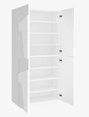 Scarpiera 4 Ante Battenti 81,2x39,2x167,6 cm Ping Bianco Lucido