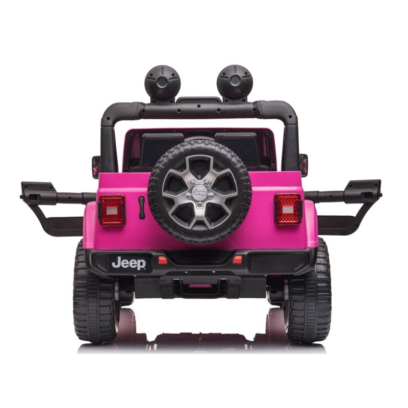Macchina Elettrica per Bambini 12V 2 Posti con Licenza Jeep Wrangler Rubicon Rosa
