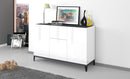 Credenza 3 Ante + 1 cassetto 120x40x82 cm Sunrise Bianco Lucido e Ardesia