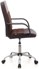 Sedia da Ufficio Operativa in Similpelle e Tessuto Soft Marrone