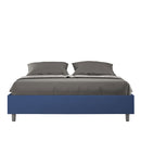 Letto Matrimoniale Senza Testata Imbottito in Similpelle Azelia Blu Varie Misure
