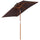 Ombrellone da Giardino Rettangolare Inclinabile 200x150x235H cm Apertura a Corda Caffè