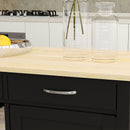 Carrello da Cucina Salvaspazio 89x40x84 cm con Cassetti Ripiani e Ruote in MDF e Legno Nero 