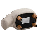 Pouf Poggiapiedi a Forma di Ippopotamo in Tessuto 65x35x36 cm  Beige