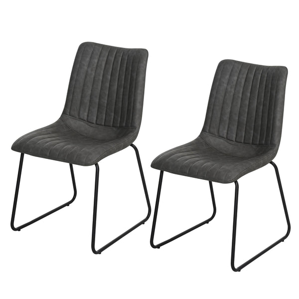 Ensemble de 2 chaises rembourrées en similicuir gris online