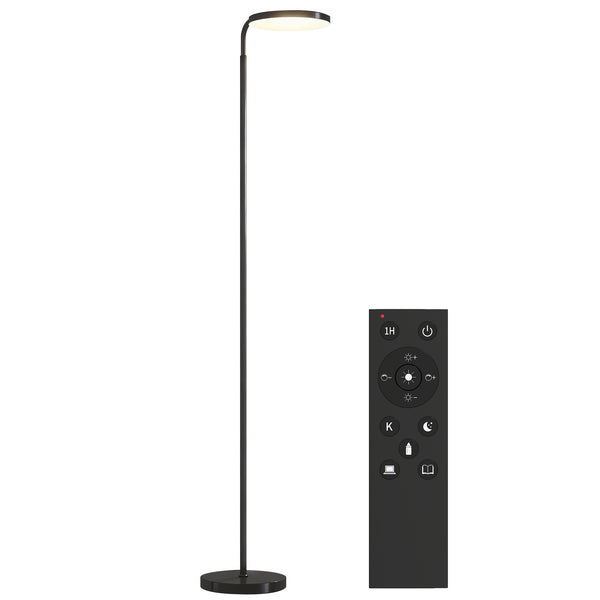 sconto Lampada da Terra LED con Testa Girevole a 350° e Telecomando Magnetico Regolazione Luminosità Nero