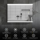 Specchio Bagno da Parete con Luce LED a 3 Colori 70x50x3 cm in Vetro Temperato Argento  