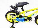 Bicicletta per Bambino 14" 2 Freni con Borraccia e Scudetto Frontale Gialla e Blu
