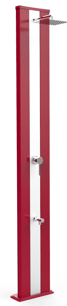 Doccia Solare da Giardino 40L Miscelatore e Lavapiedi Arkema Dada S Fascia Inox Cherry sconto