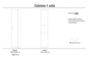 Armadio 1 Anta 39x199x41 cm Ossido Bianco/Noce Stelvio