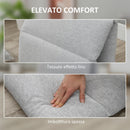 Poltrona da Terra 71x72x60 cm Schienale Reclinabile in Tessuto Grigio Chiaro