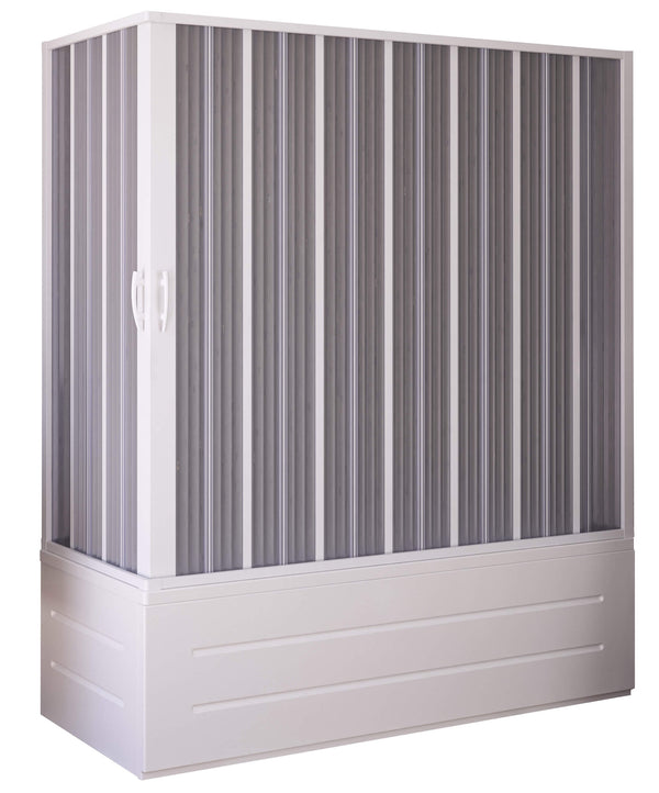 Pare-baignoire d'angle 70x170x150 cm 2 portes pliantes PVC Ouverture latérale H150 cm Dorini Blanc online