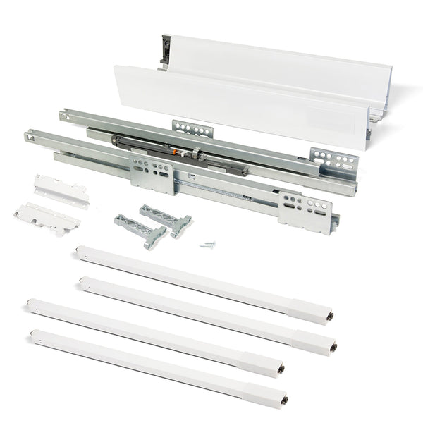 acquista Kit de tiroir de cuisine Vantage-Q H204 mm P 350 mm avec tiges de fermeture amortie en acier blanc Emuca