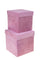 Lot de 2 boîtes carrées en velours H 265 cm