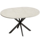 Tavolo Pranzo Allungabile 4-6 Posti 135x100x75 cm con Allunga a Farfalla e Base a X in MDF e Acciaio Grigio Cemento      