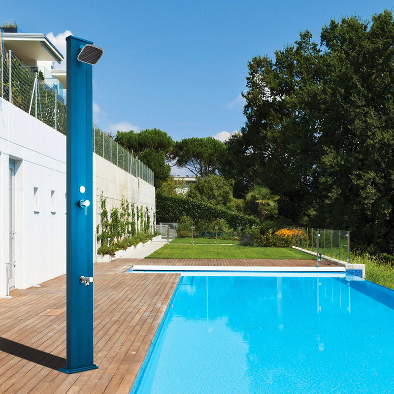 Doccia Solare da Esterno Giardino 30L Miscelatore e Lavapiedi Arkema Spring S Verde