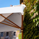 Mezzo Ombrellone da Giardino 2x4m Palo in Legno Ecrù