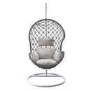 Dondolo Pensile da Giardino con cuscino Ø105x186 cm con intreccio di corda blu