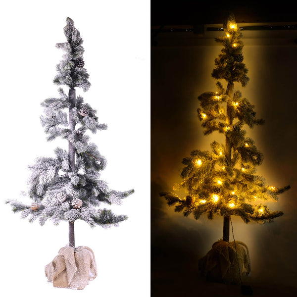 prezzo Sapin de Noël Lumineux à LED et Pommes de Pin en PVC H143cm Adami Jute Vert Neige