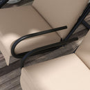 Dondolo da Giardino 2 Posti con Tetto Parasole 170x136x170 cm in Acciaio e Poliestere Beige