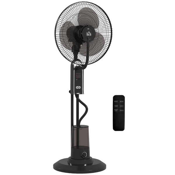 sconto Ventilatore Nebulizzatore Regolabile 3 Velocità 44,5x38,5x120 cm con Telecomando in Metallo e Plastica Nero
