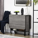 Tavolo Salvaspazio Pieghevole a 2 Ribalte per 6 Persone 130x80x74 cm Grigio 