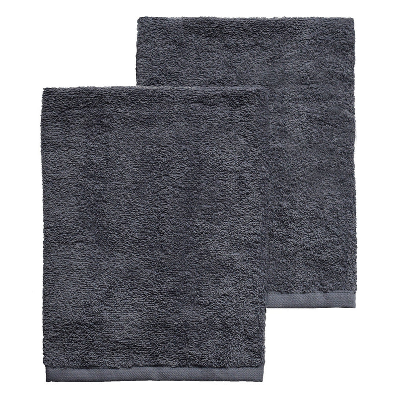 Set Spugna Asciugamani Ospite + Salvietta Grigio Scuro