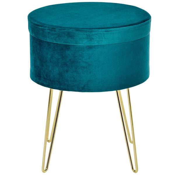 acquista Pouf Repose-pieds Ø36x45 cm en Velours Vert