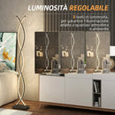 Lampada da Terra LED a Doppia Spirale 25x20x144 cm con Luminosità Regolabile Interruttore a Pedale Nero      