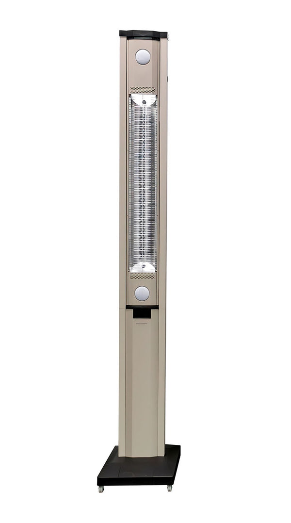 prezzo Stufa Elettrica ad infrarossi da Esterno 50x25x200 cm in Fibra di Carbonio con Luce Led Skyline Mocca Mousse