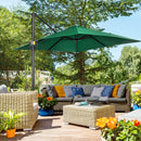 Ombrellone da Giardino 250x250 cm a Manovella con Rotazione 360° e Parasole Regolabile Verde 