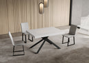 Tavolo Allungabile 140-244x90x74 cm Niket Bianco Frassino Gambe Antracite