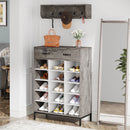 Mobile Ingresso con Scarpiera 15 Paia e Appendiabiti da Parete Grigio