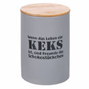 Biscottiera con Scritta Ø12,5x18,5 cm in Dolomite con Coperchio in Bambù VdE Tivoli 1996