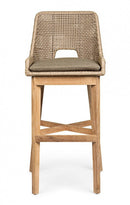 Sgabello Bar con Cuscini 49x57x112h cm Hesperia Tortora