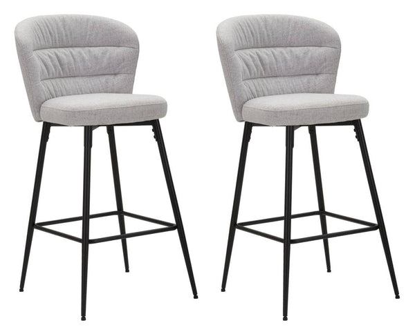 Lot de 2 tabourets de bar Losanna 52x108x59 cm en tissu gris/noir online