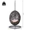 Cuccia Amaca in PVC Effetto Rattan per Gatti Ø60x120 cm con Cuscino  Caffè