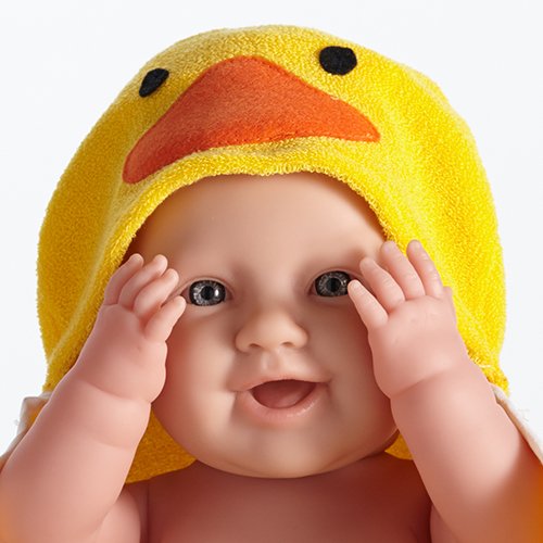 Bambola Bebè Neonato con Accappatoio Papera 43cm JC Toys