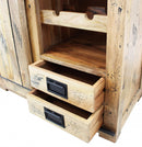 Mobile Cantinetta Portabottiglie 1 Anta 2 Ripiani e Cassetti 90x45x100 h cm in Legno