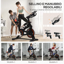Cyclette con Volano da 8 kg e Schermo LCD 103x53x100-114A cm in Acciaio e ABS Rosso e Nero  