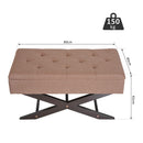Cassapanca Pouf Contenitore Imbottito Marrone 80x40x42 cm 